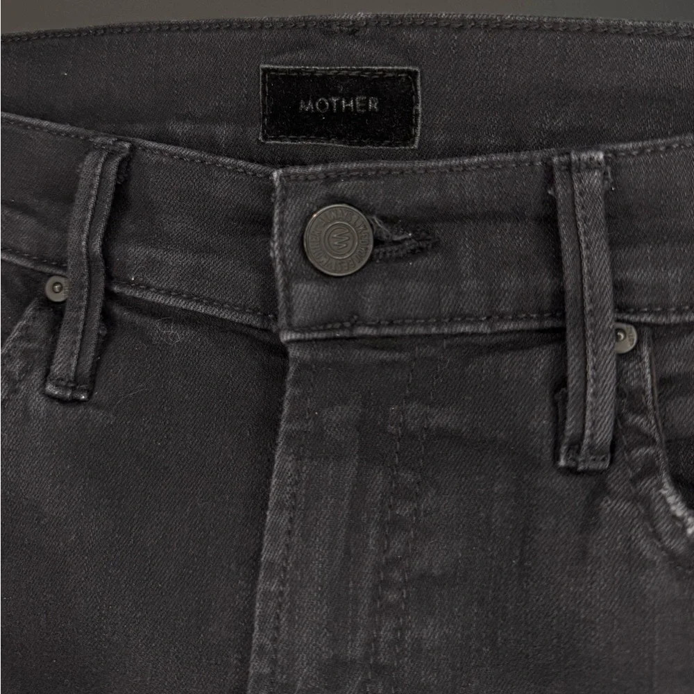 Mother Denim The Insider Crop Step Fray in wash Not Guilty Black Size 25 EUC - Picture 8 of 16